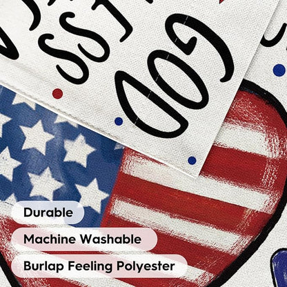 AVOIN colorlife God Bless America 4th of July Patriotic House Flag 28x40 Inch Double Sided Outside, American Stars and Stripes Memorial Day Yard Outdoor Decoration