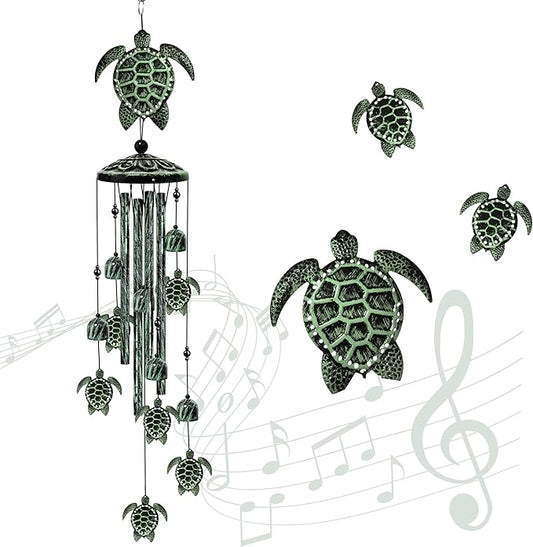 35" Turtle Wind Chimes for Outside, Turtle Wind Chimes Gifts for Mother's Day, Garden Decor for Outdoor Porch Patio Home Yard Decorations ﻿