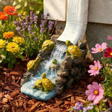 Turtle Statue Gutter Downspout Extender, Downspout Splash Block, Garden Animal Statue, Decorative Gutter Extension Downspout, Outdoor Decor Ornament, Stone Resin Tortoise Pond, for 4" x 4 Downspout
