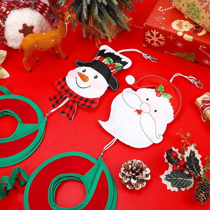 NOVWANG 2 Pcs Christmas Wind Spinners, 40 Inch Christmas Santa Snowman Wind Spinners Winter Outdoor Hanging Decorations for Holiday Indoor Outdoor Yard Patio Lawn Garden Decor