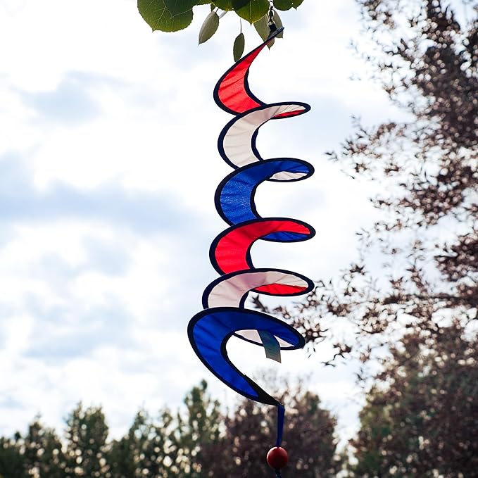 In The Breeze 4246 Red, White and Blue, 24-Inch Patriotic Curlie Wind Spinner, 24 Inch