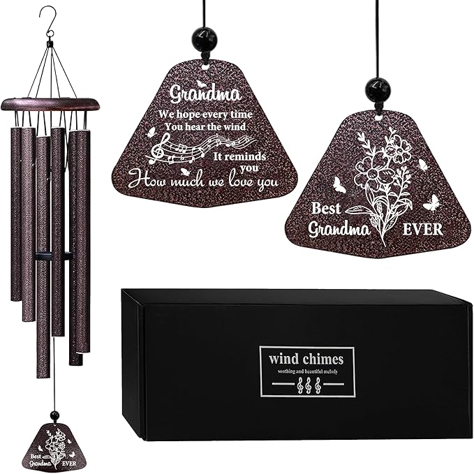 ZANIION Grandma Gift Wind Chime 32", Best Gifts for Grandmother, Unique Grandma Birthday Present from Grandchildren, Christmas, Mother's Day B-Day Decoration Present Ideas Wind Bell