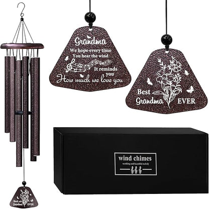 ZANIION Grandma Gift Wind Chime 32", Best Gifts for Grandmother, Unique Grandma Birthday Present from Grandchildren, Christmas, Mother's Day B-Day Decoration Present Ideas Wind Bell