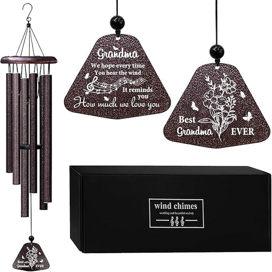 ZANIION Grandma Gift Wind Chime 32", Best Gifts for Grandmother, Unique Grandma Birthday Present from Grandchildren, Christmas, Mother's Day B-Day Decoration Present Ideas Wind Bell