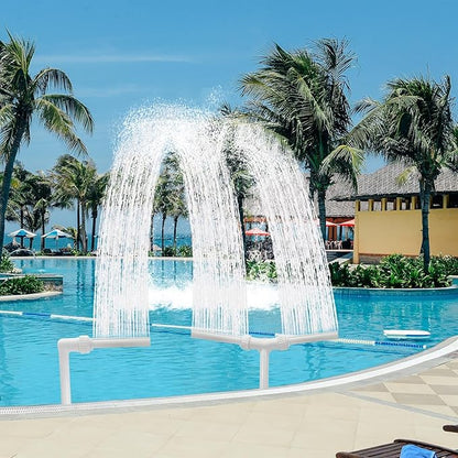 2-Pack Pool Fountain - Dual + Single Spray Water Fountains for Above and In-Ground Pools, Adjustable Swimming Spa Accessories Decoration Summer Water Temperatures Cooling.
