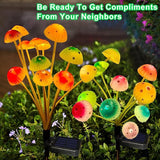 Kohlrabi Solar Garden Lights, 6 Pack Solar Mushroom Lights Outdoor, Upgraded 72LED Mushroom Flower Light Yard Decor Outside Waterproof, Garden Decor for Lawn Front Porch Patio Backyard