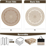 Pauwer Waterproof Outdoor Rug 8ft, Reversible Plastic Straw Patio Camping Rug, Indoor Outdoor RV Mat Carpet for Deck, Camper, Porch, Balcony, Backyard, Picnic, Floral Brown