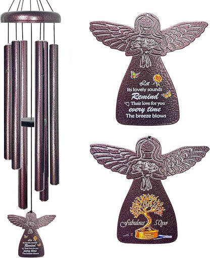 50th Birthday Gifts for Women - 32" Angel Aluminum Wind Chimes for Outside with Harmony Tone, Unique Wind Chimes for Garden, Patios and Backyard Decor, Memorable 50th Birthday Decorations