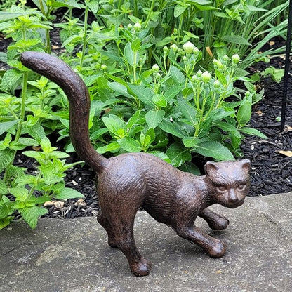 Cast Iron Cat Door Stop Metal Stopper Outdoor Halloween Yard Art Patio Garden Statue Home Decor