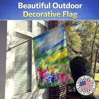 Caroline's Treasures Massachusetts Mayflowers in Watercolor House Flag Large Porch Sleeve Pole Decorative Outside Yard Banner Artwork Wall Hanging, Polyester, House Size, Multicolor