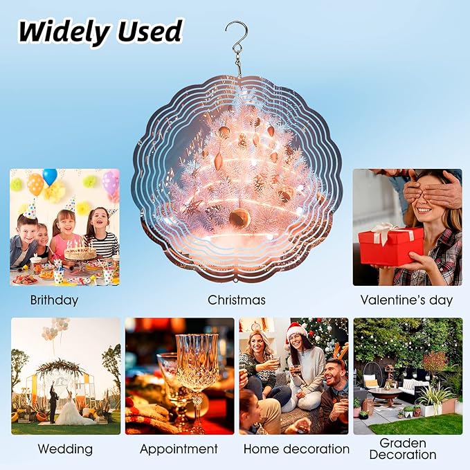 5 Pack Sublimation Wind Spinner Blanks 10 Inch Wind Spinners Sublimation Blanks 3D Aluminum Metal Wind Spinners for Yard and Garden Indoor Outdoor Window Porch Front Door Decoration Round