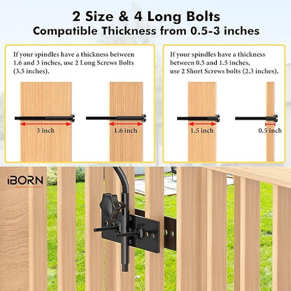 iBorn Fence Deck Hook Rail Heavy Duty Hummingbird Feeder Hanger 28 Inch Railing Hanging Hook for Bird Feeder, Suet Baskets, Planters, Wind Chimes, Solid Wire, 180 Degree Rotary, Pack of 2