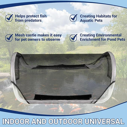 Vicenpal Koi Castle Cave for Pond Outdoor Fish Hideout for Koi Pond Decorations Predator Protection Tunnel for Ponds Aquariums Terrariums, 24" x 14" x 9"(24 x 14 x 9 Inch)