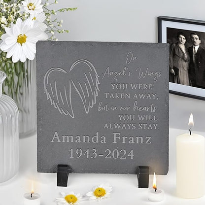 Personalized Memorial Stone Memorial Garden Stone - Sympathy Gifts for Loss of Dad, Mom or Loved One - Bereavement, Remembrance and Condolence Gift - You Will Always Stay Square