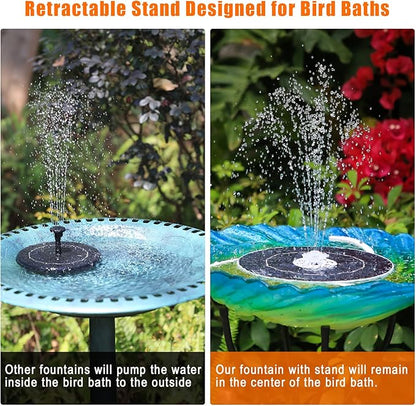 AISITIN Solar Fountain with Lights, 3.5W Solar Water Fountain with 1500mAh Battery Backup & 6 Nozzles, LED Solar Water Pump for Bird Bath, Outdoor, Pond, Pool, Fish Tank & Garden