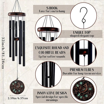 Cardinal Wind Chimes for Outside - Vintage Deep Tone Windchimes Outdoors Garden Yard Patio Indoor Balcony Hanging Decoration Birthday Memorial Sympathy Gifts for Women Men Mom Dad Grandma