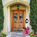 Shyyween Lady Porch Goose Outfit for 23'' Cement Plastic Lawn Goose Statue Clothes Pink Leopard Bathrobe Coffee Cup Curlers for Outdoor Garden Yard Patio Decoration