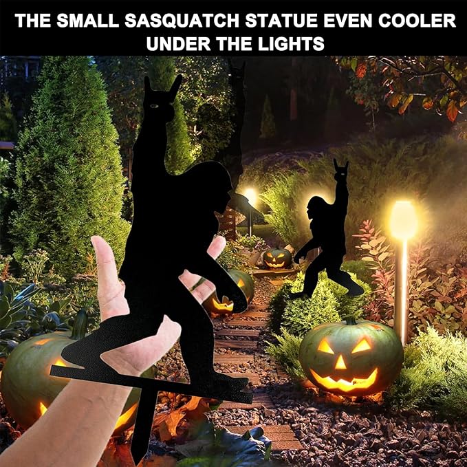 Funny Sasquatch Garden Stake Gifts - Cool Metal Sasquatch Lover Present for Birthday Valentines Fathers Day Christmas for Men Women, Novelty Yard Statue Outdoor Prank & Conversation Starter, 1 Pack