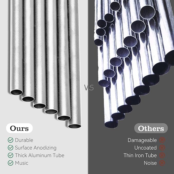 28" Wind Chimes for Outside. Deep Tone Lovely Wind Chimes with 6 Aluminum Tubes Courtyard Decoration. Windchimes Outdoor Create an Enjoyable Atmosphere & Give Mom a Gift(Silver)