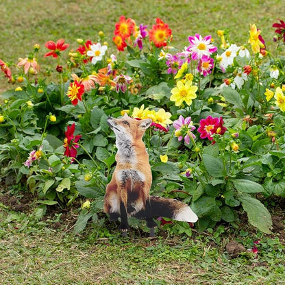 Milisten Fox Lawn Sign Acrylic Garden Stake Outdoor Decorative Fox Figurine for Yard Pathways Patio and Farm Lawn Ornament