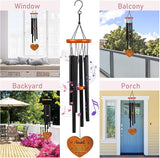 Aunt Gifts Wind Chimes for Outside - Metal Windchime with Wooden Pendant, Greeting Card & Black Box - Unique Birthday for Auntie from Niece Nephew, Garden Hanging Decor