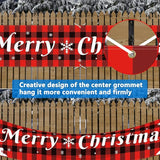 Probsin Large Merry Christmas Banner 120" x 20" Double Printed Xmas Decoration Red Buffalo Plaid Hanging Huge Sign Holiday Party Supplies Home Decor for Outdoor,Indoor,Yard,Garden,Porch,Lawn