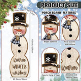 Winter Snowman Porch Sign Wooden Porch Decor Winter Christmas Nutcracker Snowman Front Door Welcome Standing Sign for Xmas Farmhouse Outdoor Yard Wall Hanging Decorations(42 Inch,Rustic)