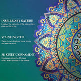 Mandala Wind Spinners Outdoor, IDEA SHOW Stainless Steel Wind Spinners Outside, 3D Kinetic Hanging Sculpture, Rustproof Metal Garden Decor Ornaments for Yard Art, Women, Men, Holidays