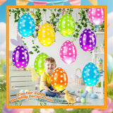 12 Pcs Inflatable Easter Eggs 16 Inch Jumbo Colorful Blow up Easter Egg Decorations for Yard Lawn Garden Holiday Party Indoor Outdoor Decor, 6 Colors