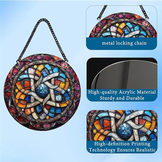Delicate Mandala Flower Acrylic Suncatcher - Stained Glass Window Hanging for Garden or Indoor Spaces - Artistic Hanging Decoration for Spiritual Spaces, Gift for Friends and Family