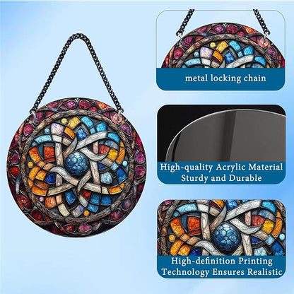 Delicate Mandala Flower Acrylic Suncatcher - Stained Glass Window Hanging for Garden or Indoor Spaces - Artistic Hanging Decoration for Spiritual Spaces, Gift for Friends and Family