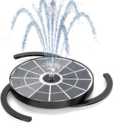 AISITIN 3.7W Solar Bird Bath Fountain Pump, 7.1" Solar Powered Water Fountain Pump for Garden, Ponds, Pool, Fish Tank, Aquarium and Outdoor