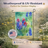 Caroline's Treasures Texas Bluebonnets in Watercolor Garden Flag Mailbox Flag Decorative Yard Flag Banner Outside Patio Artwork Yard Flower Beds, Garden Size, Multicolor