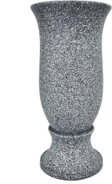 Grave Decorations for Cemetery Vase for Flowers with Stakes and Floral Foam, Draining Holes - for Garden, Grave,Cemetery,Lawn, Yard - Memorial Grave Decorations - Nature Granite Colour