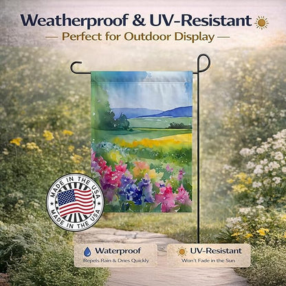 Caroline's Treasures Massachusetts Mayflowers in Watercolor Garden Flag Mailbox Flag Decorative Yard Flag Banner Outside Patio Artwork Yard Flower Beds, Garden Size, Multicolor