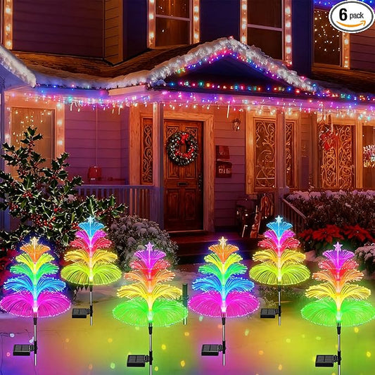 WEITEXS Solar Garden Lights Waterproof 3 Pack 7 Color Changing Outdoor Decorative Rainbow Jellyfish Lights for Outside Yard Pathway Garden Decor Patio Lawn Gifts for Mother's Women