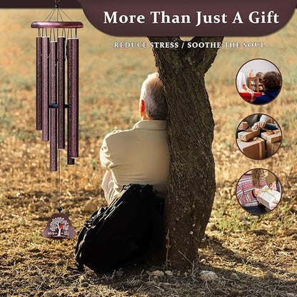60th Anniversary Wedding Gifts, Best 60th Anniversary 32" Wind Chimes for Parents Grandparents, 60 Years of Marriage Gift Ideas for Wife Husband, Diamond Wedding for Couple Windchimes