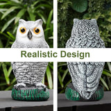 OFFO Plastic Owl Scarecrow for Halloween Decorations Outdoor Garden, Yard, Pool Decoration, 8.3 in Height, Snow Owl