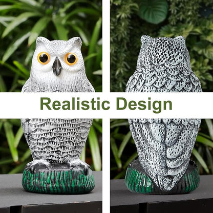 OFFO Plastic Owl Scarecrow for Halloween Decorations Outdoor Garden, Yard, Pool Decoration, 8.3 in Height, Snow Owl