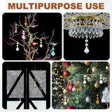 M METERXITY 10PCS Crystal Suncatcher 2 Leaves Prisms Pendants Ornament, 38mm Chandelier Hanging Crystal Sun Catcher Beads for Home Garden Windows Wedding DIY Decoration [Medium Green]