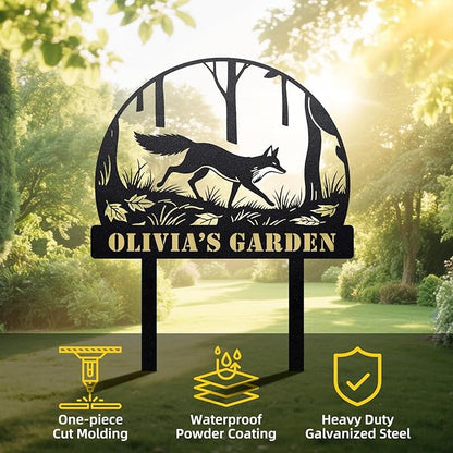 Startop Custom Metal Garden Sign with Stake: Personalized Outdoor Garden Decor - Durable Weatherproof Laser Cut Steel Yard Sign - Rustic Farmhouse Family Name Art for Lawn Patio Balcony & Farm A004
