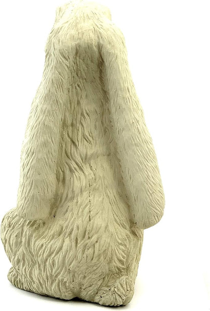 Vintage English Hare Statue: Solid Durable Stone with Aged Texture. Perfect for Home Decor & Sealed for Outdoor Use. Handcrafted USA. (Classic/White)