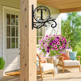 Personalized Initial Metal Plant Hanger Bracket, Decorative Wall Mount Hanging Plant Hook, Monogram Floral Leaf Garden Stake for Hanging Baskets Bird Feeders Lanterns Wind Chime (T)