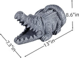 Crocodile Sculpture Gutter Diverter Rain,Deco Gutter Extension Downspout,Eco-Friendly Resin Statues Gutter Extender Diverter,Splash Block, Perfect Rain Gutter Downspout Extension for 3"x4" Downspouts