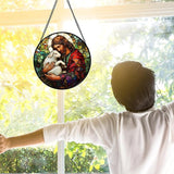 DASTOLL Stained Glass Window Hanging, Jesus Little Lamb Sun Catchers Colorful Glass Panel Christianity Suncatcher Decor for Birthday for Women, Men, Wife, Aunt, and Mom 6.3 in