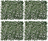 LANDGARDEN Artificial Leaf Faux Ivy Expandable/Stretchable Fence Privacy Screen (Single Sided Leaves) (4, Dark Green)