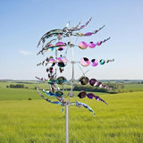 Magical Metal Windmill for Backyards,3D Kinetic Wind Sculpture for Yard & Garden, Outdoor Metal Windmill Decor with Spinning Blades for Patio, Lawn, Backyard
