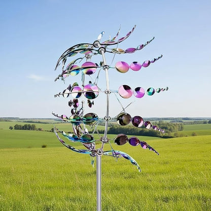 Magical Metal Windmill for Backyards,3D Kinetic Wind Sculpture for Yard & Garden, Outdoor Metal Windmill Decor with Spinning Blades for Patio, Lawn, Backyard