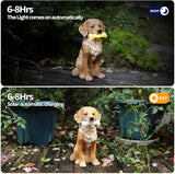 13.6" Solar Golden Retriever Garden Statue with Bone Light, Resin Sitting Dog Outdoor Decor, Waterproof Solar Powered Animal Statue for Yard, Lawn, Garden