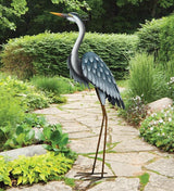 Regal Art & Gift Blue Heron Metal Statue – Indoor Outdoor Decorative Sculpture for Home & Garden Décor, Weather-Resistant Yard Art Figure for Patio, Lawn